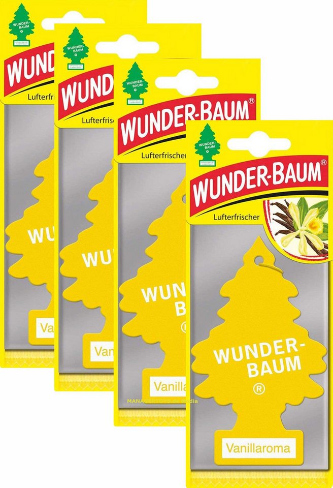 Wunder-Baum Raumduft Vanille 4er Duftbäumchen Wunderbaum Vanilla 4 Set Lufterfrischer von Wunder-Baum