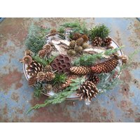 Diy Naturdeko, Adventsdeko, Tischdeko, Rinde, Verschiedene Zapfen Und Grün Zum Dekorieren von WunderNatur