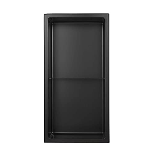 Stilform Wandnische Schwarz Matt Duschablage in 60x30 mit Unterteilung von Wunderbad