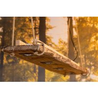 Rustikale Lampe - Hängend Holz Pendelleuchte Vintage Esszimmer Regal Led Deckenlampe Mit Gu10 Spot Handgefertigt 80 cm-150 cm von WunderholzArt