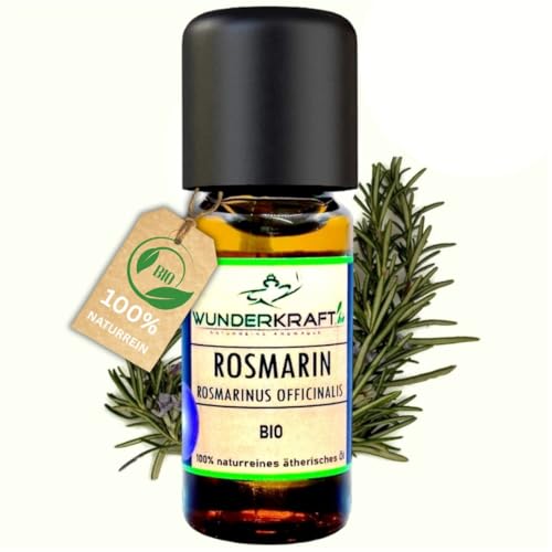 Wunderkraft.bio Bio Rosmarinöl - 100% naturreines ätherisches Bio Öl, Aromatherapie & Diffuser geeignet, für Haut-Haar-Gesicht, 10ml Aromaöl, Duftöl Wunderkraft.bio Bio Rosmarinöl - 100% naturreines ätherisches Bio Öl, Aromatherapie & Diffuser geeignet, für Haut-Haar-Gesicht, 10ml Aromaöl, Duftöl von Wunderkraft.bio