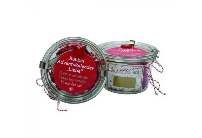 Wunderle Adventskalender Rubbel Adventskalender "Liebe" Weckglas (48-tlg) von Wunderle