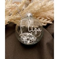 Personalisierte Weihnachtskugel Durchsichtig Aus Glas Mit Füllung von WunderlichWohnen