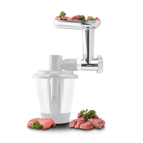 Wundermix - Fleischwolf Aufsatz für WunderCentix® & Thermomix TM6 TM5 • Elektrischer Fleischwolf mit Wurstfüller • Für Spritzgebäck, Burger & Wurst • Edelstahl • Fleischmaschine Küchenzubehör von Wundermix