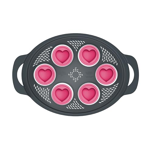 Wundermix - Muffinizer® Silikon-Backform für Thermomix (TM6, TM5, TM31) • Inklusive 6 Silikoneinsätze • Herzförmchen für Muffins & Mini-Kuchen im Varoma • Muffin Silikonform • Made in Germany von Wundermix
