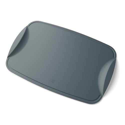 Wundermix WunderBoard - Flexibles Premium Schneidebrett • Schneidbrett & Einfüllhilfe in Einem • Hygienisch & schonend für Messer • Praktische Schneidematte • Schneidunterlage (Grau) von Wundermix