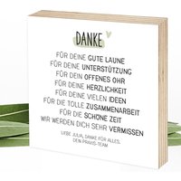 Personalisiertes Abschiedsgeschenk Kollegin - Geschenk Abschied Danke Holzbild Zum Hinstellen & Aufhängen Wunderpixel® 15x15x2cm von WunderpixelDE