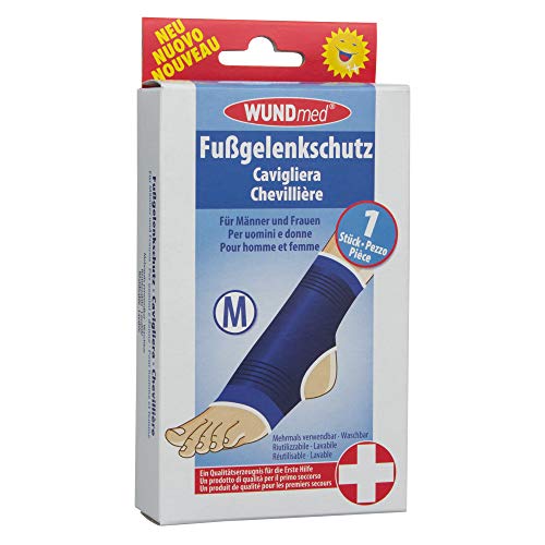 WUNDmed Fußgelenkschutz Fußstütze Fußbandage Bandage Gelenkschutz Gr. M waschbar mehrmals verwendbar von Wundmed
