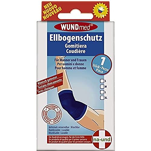 Wundmed Ellbogenschutz Ellenbogenschützer Ellenbogenbandage Bandage Gr. S waschbar mehrmals verwendbar, blau von Wundmed