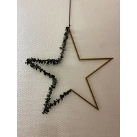 Goldener Metallstern Stern Geschenkidee Deko Weihnachten Trockenblumen Stabilisierter Eukalyptus von Wunschgarten