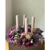 Großer Xxl 55-60 cm Adventskranz Hortensienkranz , Blütenkranz, Eukalyptus, Gräser, Trockenkranz, Nadelkissen, Blütenkranz von Wunschgarten