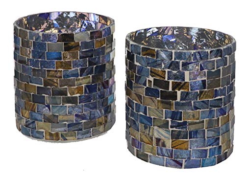 Nona RAJA 2874-9x10cm - 2er Set - Mosaik Teelichtglas Teelichtgläser Kerzenglas Kerzengläser Mosaikglas orientalisch Vintage von Wuona Objects
