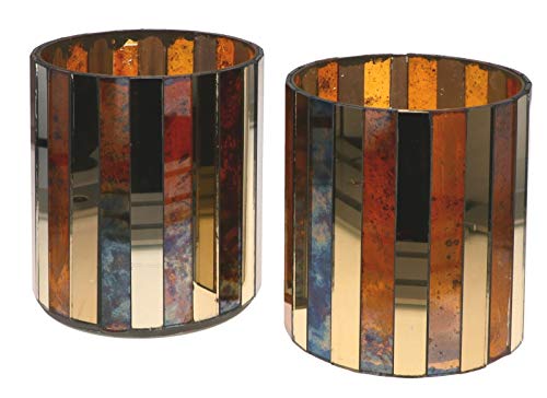 Nona RAJA 2966-9x10cm - 2er Set - Mosaik Teelichtglas Teelichtgläser Kerzenglas Kerzengläser Mosaikglas orientalisch Vintage von Wuona Objects