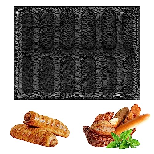 Wupiusa Silikon Pfanne Antihaft Perforierte FranzöSische Brot Form, Hot Dog Formen, Back Folie Matte Brot Form von Wupiusa