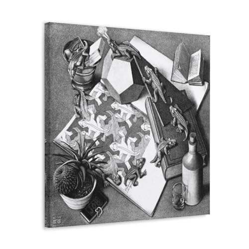 M.C. Escher Painter Artwork【Reptilien】Gedruckte Poster, Gemälde auf Leinwand, Wandkunst, Rollbild, Druck, Wohnzimmer, Wände, Dekoration, Häuser, 40 x 40 cm M.C. Escher Painter Artwork【Reptilien】Gedruckte Poster, Gemälde auf Leinwand, Wandkunst, Rollbild, Druck, Wohnzimmer, Wände, Dekoration, Häuser, 40 x 40 cm von WurBu