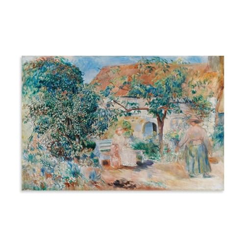 Pierre-Auguste Renoir Malerwerke, Au Jardin En Bretagne, gedruckte Poster, Druck, Fotokunst, Malerei, Leinwand, Heimdekoration, Schlafzimmer, moderne Dekorationen, Geschenke, 50 x 75 cm von WurBu