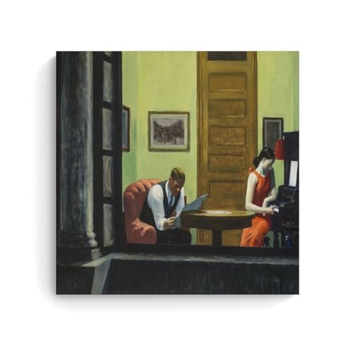 WurBu Edward Hopper Gemälde (Zimmer in New York), Druckposter, Wandkunst, Bild, Gemälde, Leinwanddrucke, Kunstwerke, Schlafzimmer, Wohnzimmer, Dekoration, 60 x 60 cm von WurBu