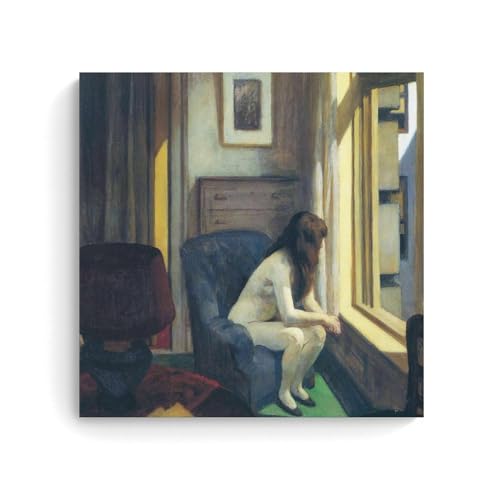 WurBu Edward Hopper Kunstwerke "Eleven A.M.", Druckposter, Wandkunst, Gemälde, Leinwand, Geschenk, Wohnzimmer, Drucke, Schlafzimmer, Dekoration, Kunstwerke, 50 x 50 cm von WurBu