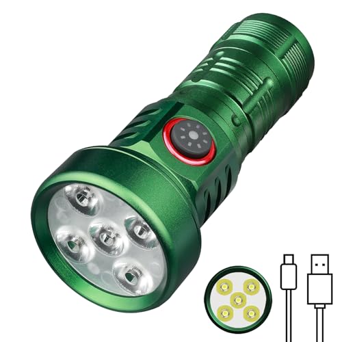 Wurkkos EDC Taschenlampe Wiederaufladbar - 2000 Hohe Lumen Leistungsstarke Taschenlampe,5 Modell Rot und Weiß LED Taschenlampe,High Power LED Heldhand USB-C Taschenlampen für Camping,Notfall von Wurkkos