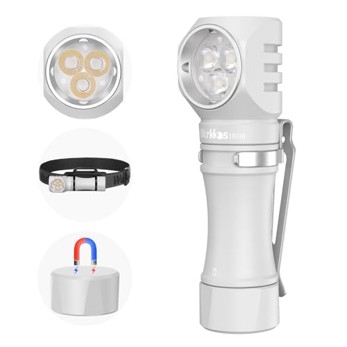 Wurkkos HD10 Mini Taschenlampe Led Aufladbar, 1200 Lumen Superhelle Kleine Taschenlampe, IP68 Wasserdicht EDC Flashlight mit Magnetische Schwanzkappe für Notfälle Camping Wandern Outdoor -4000K-White von Wurkkos