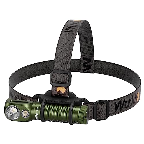 Wurkkos HD20 Kopflampe,2000 Lumen Stirnlampe, Spotlicht und Flutlicht,Vielseitig Einsetzbar,EDC Taschenlampe mit Samsung LH351D und CREE XPL LED für Outdoor und Indoor- Aktivitäten, von Wurkkos