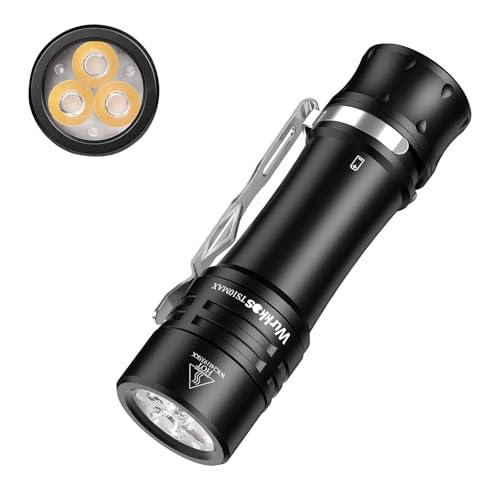 Wurkkos TS10 MAX LED Mini-Taschenlampe, wiederaufladbare EDC-Taschenlampe 2500 Lumen, superhelle Taschenlampe mit RGB Aux-LED, Anduril 2.0 UI, Handlampe für Camping, Notfall, Outdoor von Wurkkos