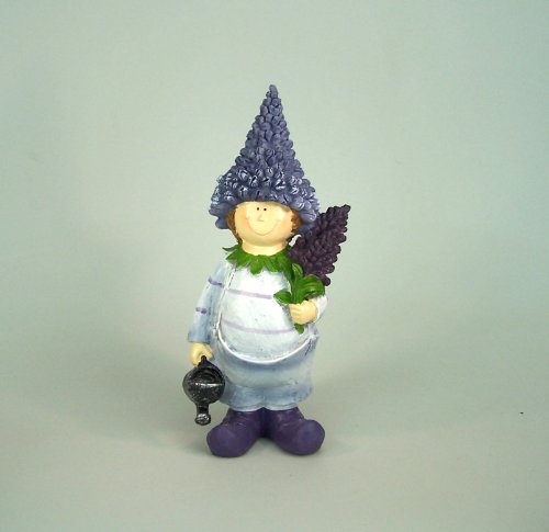 Wurm KG Lavendeljunge. Für Außen oder Innen. Polyresin. ca 20 cm. (F1107 Lavendeljunge mit Gießkanne) von Wurm KG