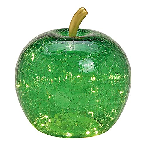 Lampe Apfel (S) Glas, Dunkelgrün, Apfel Lampe mit LED Lichterkette, Dekoleuchte, Dekolampe, Tischleuchte, Apfellampe von Wurm