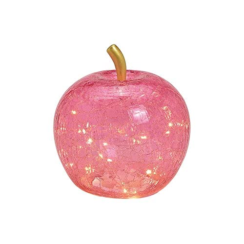 Lampe Apfel Leuchte (M) Glas, Rosa, Apfel Lampe mit LED Lichterkette, Dekoleuchte, Dekolampe, Tischleuchte, Apfellampe von Wurm