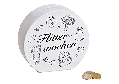 Spardose Flitterwochen aus Keramik Weiß von Wurm