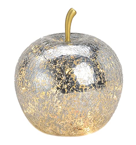 Wurm Lampe Apfel mit goldenem Stiel & LED Lichterkette, Apfel Lampe, Dekolampe, Tischleuchte, Apfellampe von Wurm