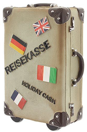 Wurm Spardose REISEKOFFER Keramik grau 15cmx11cm von Wurm