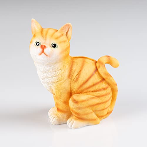 Wurm Spardose, Sparbüchse, Sparschwein Katze, Größe 18 cm, Orange, Keramik, Art Deco, Kinder, Katzenliebhaber, Dekorationsinteressierte Erwachsene von Wurm
