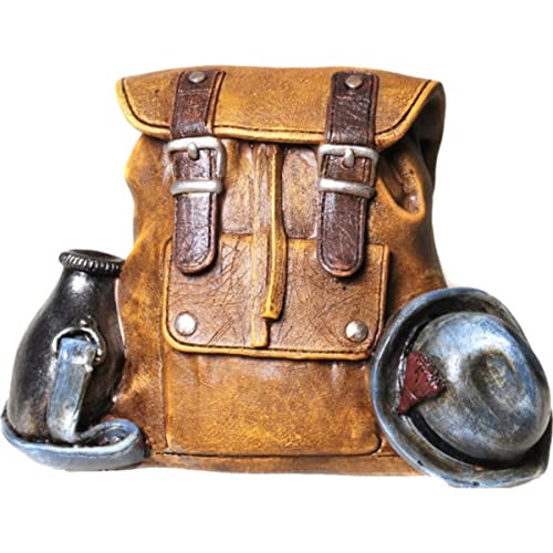 wunderschöne Spardose Rucksack braun , Wanderkasse mit Gummipfopfen ca. 16 cm groß handbemalt von Wurm