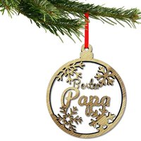 Personalisierte Weihnachtskugel „Bester Papa" Aus Holz - Christbaumanhänger Mit Gravur Geschenk Für Papa Zu Weihnachten Christbaumkugel Personalisierte Weihnachtskugel „Bester Papa" Aus Holz - Christbaumanhänger Mit Gravur Geschenk Für Papa Zu Weihnachten Christbaumkugel von WurmisHolzdeko