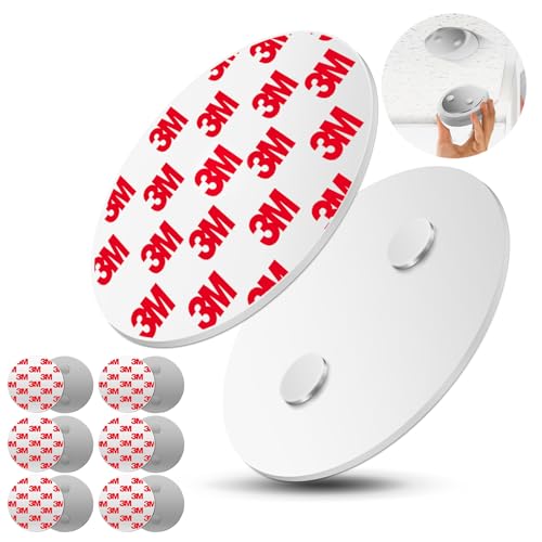 Magnethalterung für Sicherheitsmelder, 6 Stück Selbstklebende Magnethalterung für Rauchmelder Ø 70mm, Selbstklebende Magnetpads, 3M Klebepads mit Magnet Befestigung, Halter für Feuermelder, Gasmelder von Wusboo