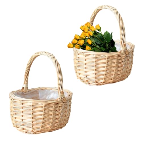 2 Stück Gewebte Blumenkörbe, Weidenkorb Rattankorb Streukörbchen, Gewebte Handgehaltene Blumenhandkörbe, Hochzeitsblumenmädchenkörbe Picknickkorb, Aufbewahrungskorb Für Hochzeit 2 Stück Gewebte Blumenkörbe, Weidenkorb Rattankorb Streukörbchen, Gewebte Handgehaltene Blumenhandkörbe, Hochzeitsblumenmädchenkörbe Picknickkorb, Aufbewahrungskorb Für Hochzeit von Wusideday