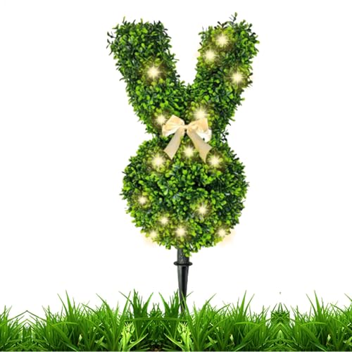 Bunny Topiary Outdoor Künstlicher Häschen Formschnitt Baum Topf Grün Ostern Formschnitt Baum Topf Ostern Kaninchen Buchsbaum Formschnitt Pflanze Faux Buchsbaum Busch Pflanzen von Wusideday