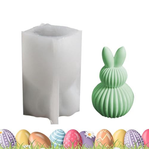 Osterkerzenform, Silikonformen, 3D-Kaninchenohr-Ei-Form, Gips, Zementform, Osterharzgussform, Silikon-Ornament-Formen von Wusideday