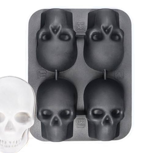 Wusideday Eisformen | 3D Schädel Eiswürfelbehälter - Gefrierbehälter Mit 4 Fächern Für Kaffee Tee Cocktails Familienfeiern Picknick Camping Wusideday Eisformen | 3D Schädel Eiswürfelbehälter - Gefrierbehälter Mit 4 Fächern Für Kaffee Tee Cocktails Familienfeiern Picknick Camping von Wusideday