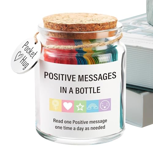 Wusideday Glas mit positiven Botschaften – tägliche Bestätigungsdose | inspirierende warme Wortkarten für Kinder und Jugendliche, tragbare motivierende Unterstützung von Wusideday