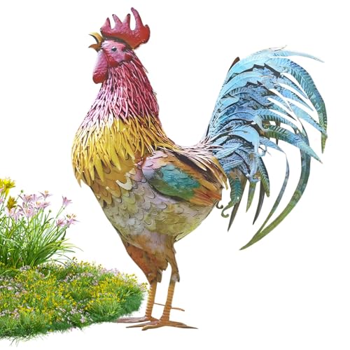 Wusideday Huhn Outdoor Statue Skulptur Figuren Metall Hahn Gartenstatuen Metall Hahn Ornament Huhn Hof Kunst Stehendes Tier Rasen Ornament Wusideday Huhn Outdoor Statue Skulptur Figuren Metall Hahn Gartenstatuen Metall Hahn Ornament Huhn Hof Kunst Stehendes Tier Rasen Ornament von Wusideday