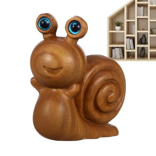 Wusideday Schnecken-Gartendekoration – Holzschnecke Sammelfiguren Raumdekoration – Heimdekorationen Schreibtischzubehör für Pflanzgefäß Outdoor Garten Schlafzimmer Indoor Wohnzimmer Bücherregal von Wusideday
