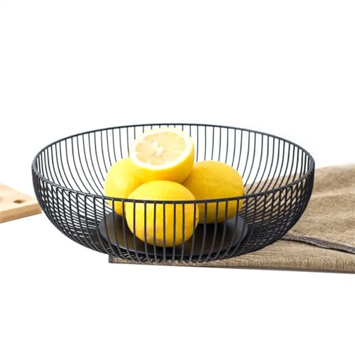 Wusideday Schwarzer Draht Obstkorb Küche Obstschale Draht Obstschale für Obst und Große Obstschale Moderne Obstschale Dekorieren Küchentheke von Wusideday