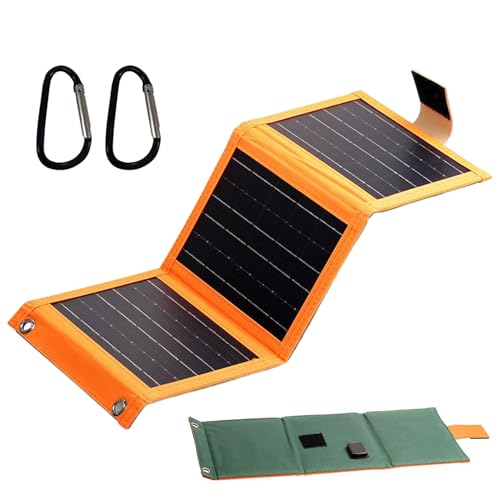 Wusideday Tragbare Solarmodule,Verstellbarer Winkel & Klappbares Solarmodul | Flexibles Dünnes Kompaktes Ladegerät Platzsparend Für Camping Outdoor Sicherheit von Wusideday
