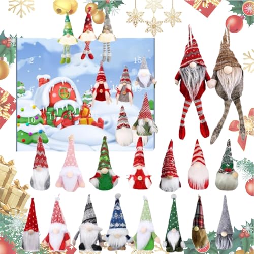 Wusideday Weihnachts-Adventskalender 2025 | 24 Türchen Halloween Weihnachtswichtel Kalender 2025 | Schwedische Wichtelpuppen Sammelspielzeug | Für Kinder Erwachsene Kleinkinder Jugendliche von Wusideday