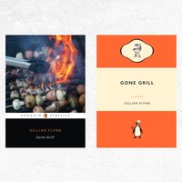 Gone Grill Gillian Flynn Food Pun. Girl Buch Titel Poster. Buchliebhaber Pinguin Classic Cover von WutheringWrites