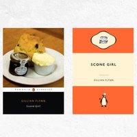 Scone Girl Gillian Flynn Food Pun. Gone Buch Titel Poster. Buchliebhaber Pinguin Classic Cover von WutheringWrites