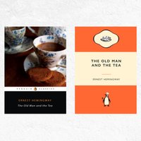 The Old Man & The Tea Ernest Hemingway Pinguin Buchhülle Food Pun Tee Liebhaber Geschenk Sea von WutheringWrites