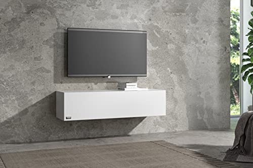Wuun® 100cm/ Front Weiß-Matt (Korpus Perl-Matt-Grau)/8 Größen/6 Farben/TV Lowb8ard TV Board hängend Hängeschrank Wohnwand/Somero von Wuun